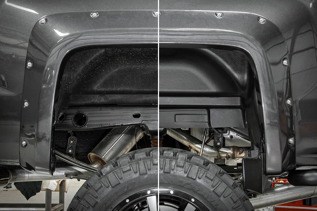 GMC Sierra 1500 Rear Wheel Well Liners - Rough Country - High-density Polyethylene - Black - '14-'18